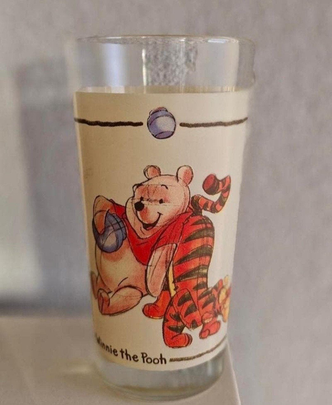 Disney glas Winnie de Pooh en Teigetje, Verzamelen, Ophalen of Verzenden, Zo goed als nieuw