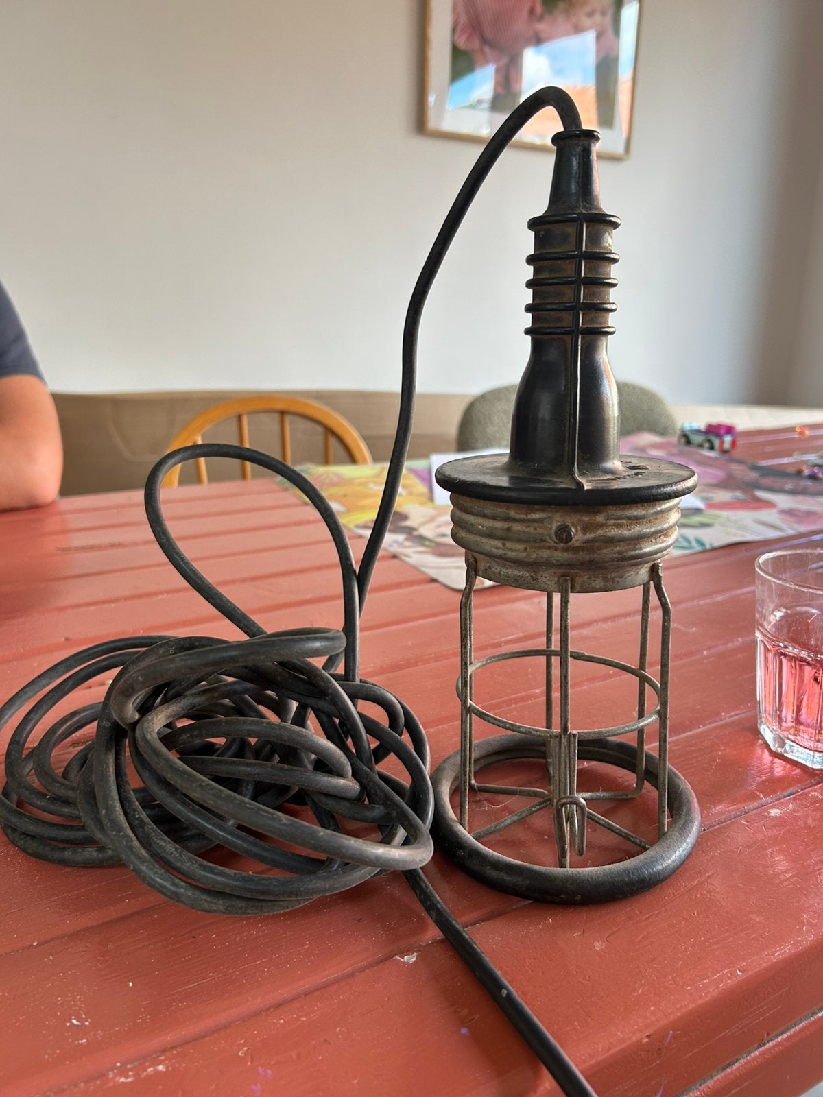 Looplamp vintage, Ophalen of Verzenden, Gebruikt, Metaal, E27 (groot)
