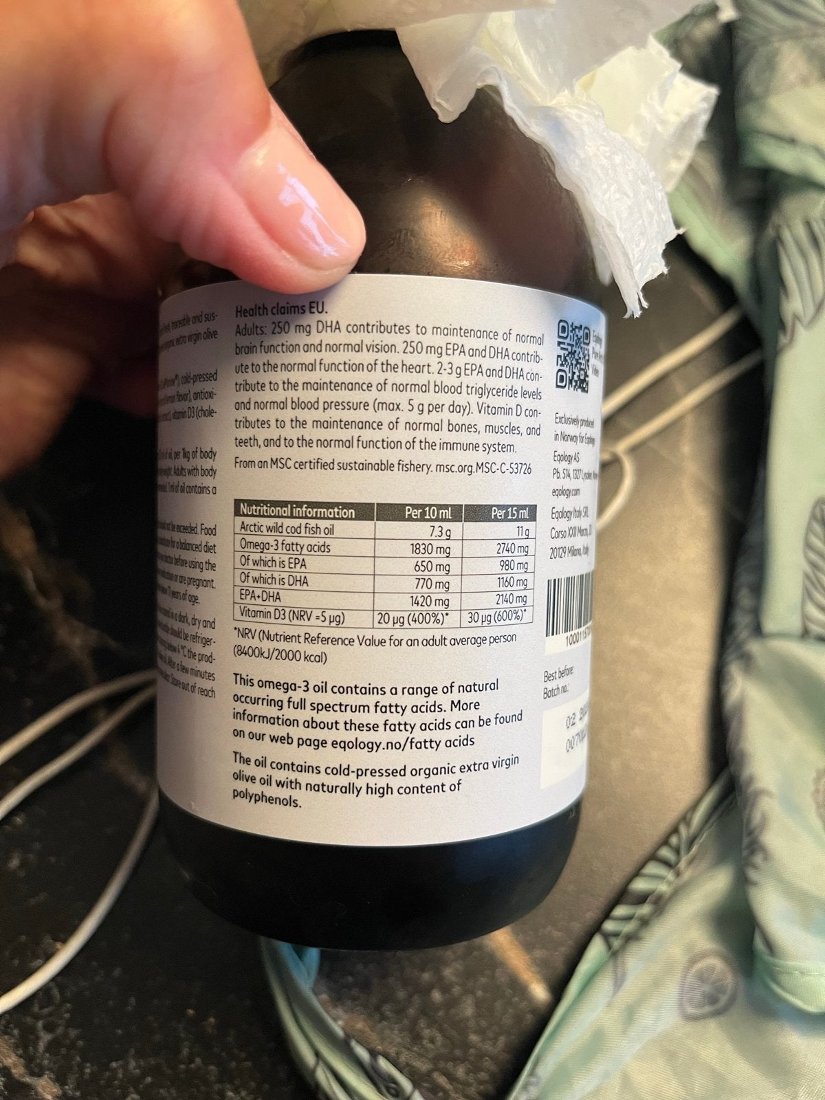 Eqology Pure Arctic Oil Omega-3 Visolie 300ml, Ophalen of Verzenden, Nieuw, Poeder of Drank