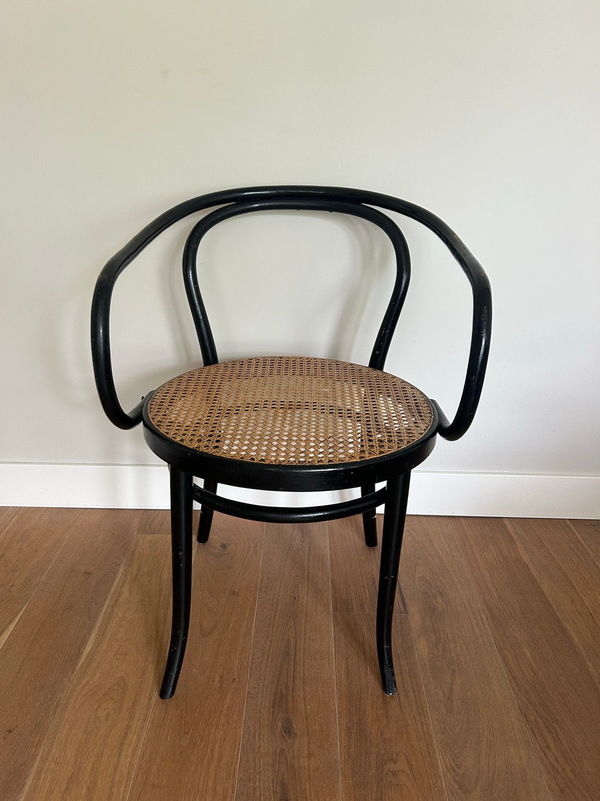 Thonet 209 Armstoel - Zwart Beukenhout & Rotan, Ophalen