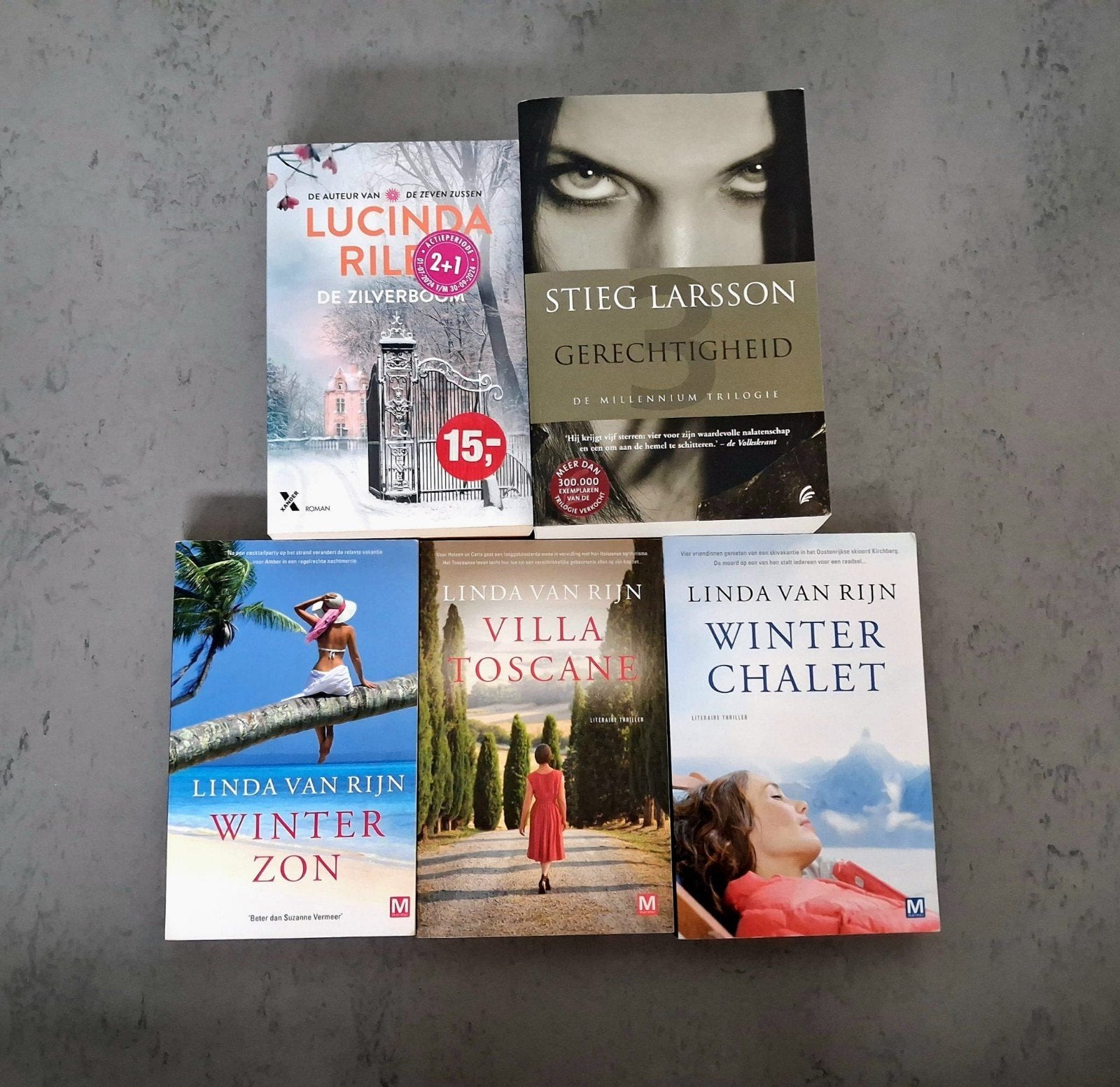 Boekenpakket: Lucinda Riley, Stieg Larsson, Linda van Rijn, Ophalen of Verzenden, Gelezen, Lucinda Riley, Stieg Larsson, Linda van Rijn