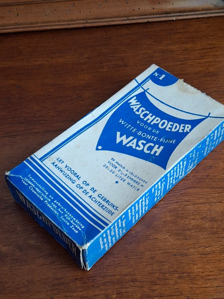 Waspoeder Verpakking N.1 - Witte Bonte Fijne Was, Verzamelen, Merken en Reclamevoorwerpen, Ophalen of Verzenden, Gebruikt, Verpakking
