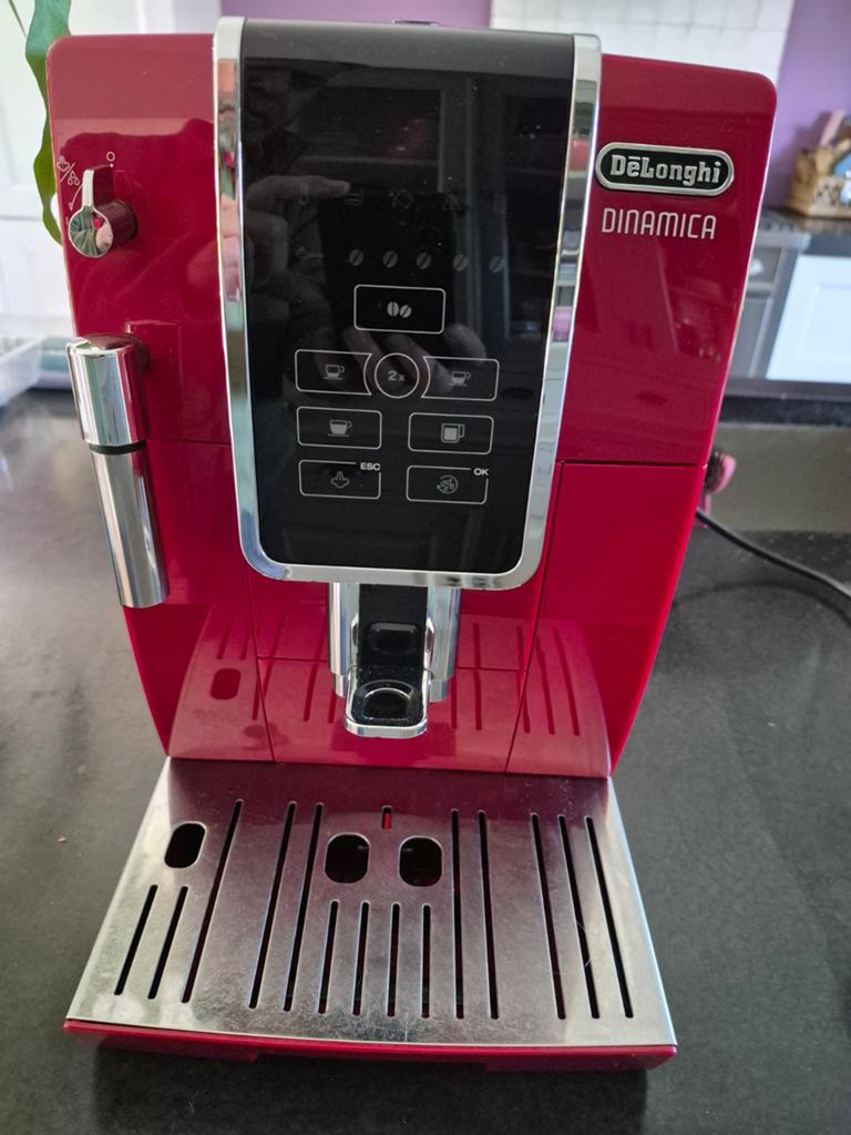 Goed werkende DeLonghi Dinamica koffiemachine, Gebruikt, Koffiemachine, 4 tot 10 kopjes, Koffiebonen