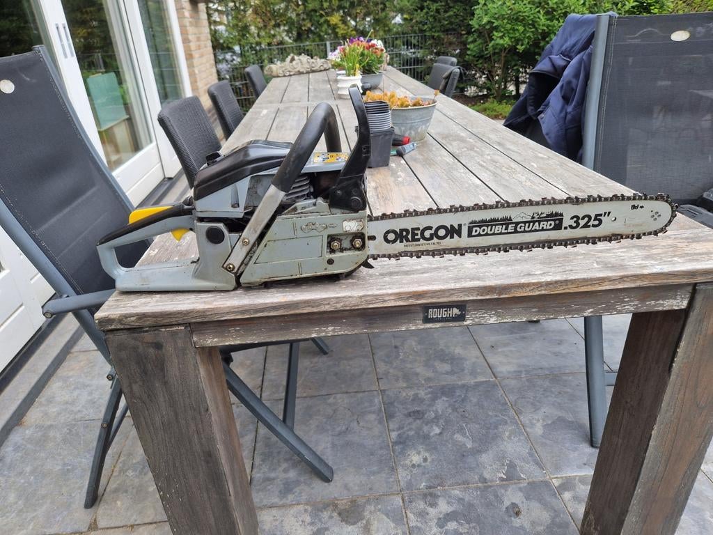 Benzine Kettingzaag - Start Altijd - 46 cm Zaaglengte, Tuin en Terras, Handzagen, Ophalen of Verzenden, Gebruikt, Boomzaag, Oregon