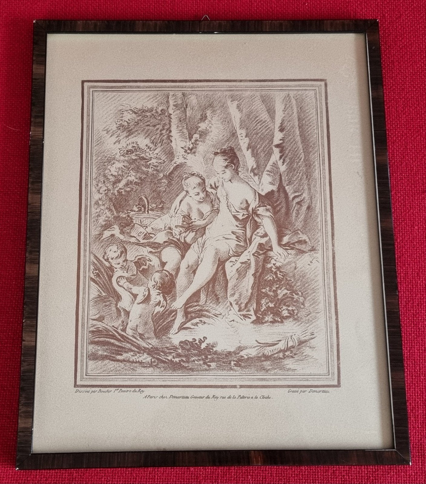 Gilles Demarteau: "Venus in haar bad" Rococo kleurengravure, Ophalen of Verzenden