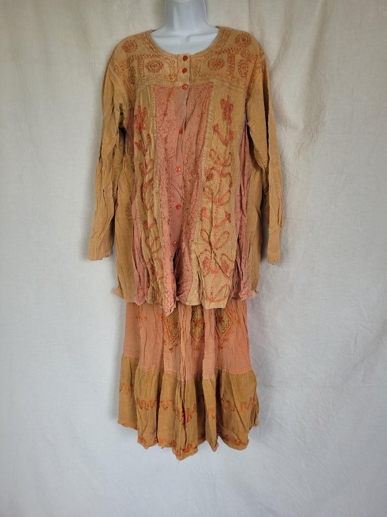Leuk 2 delig hippie outfit rok+blouse mt L/XL, Kleding | Dames, Carnaval, ., Maat 42/44 (L), Ophalen of Verzenden