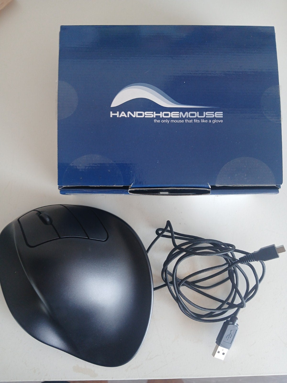 HandShoeMouse maat L Ergonomische Muis - Zo goed als nieuw, Computers en Software, Muizen, Rechtshandig, Muis, Ergonomisch, HandShoeMouse
