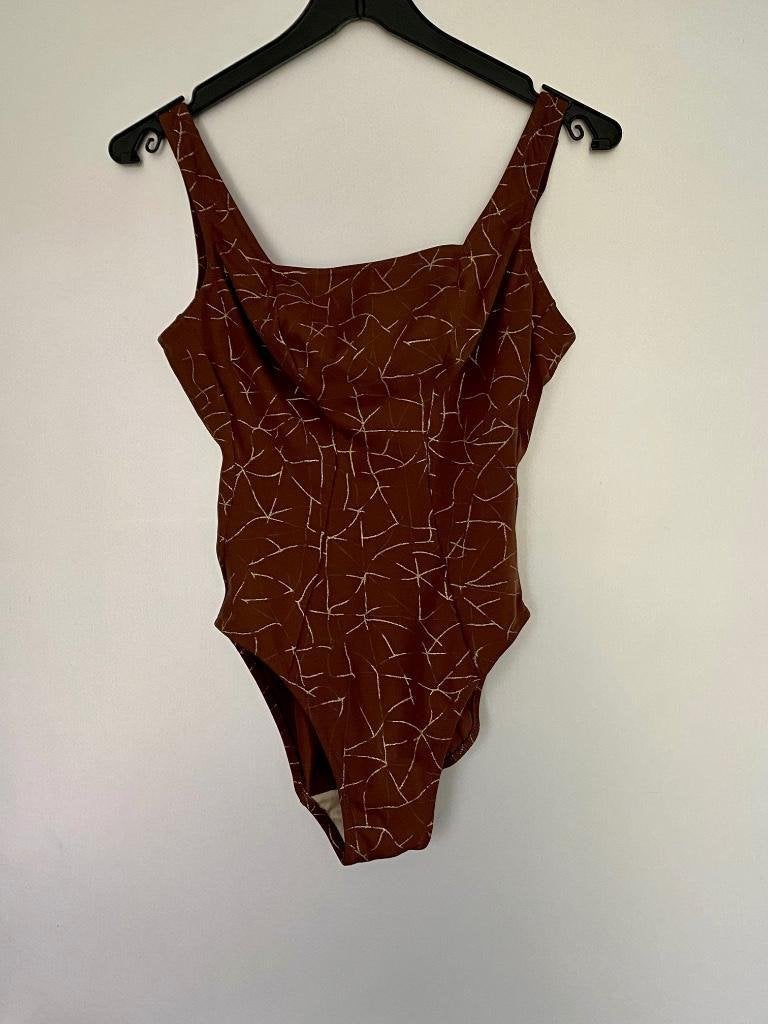 J167 Fantasie beugel-badpak maat 75 D bruin/goud, Kleding | Dames, Bruin, Fantasie, Badpak, Ophalen of Verzenden