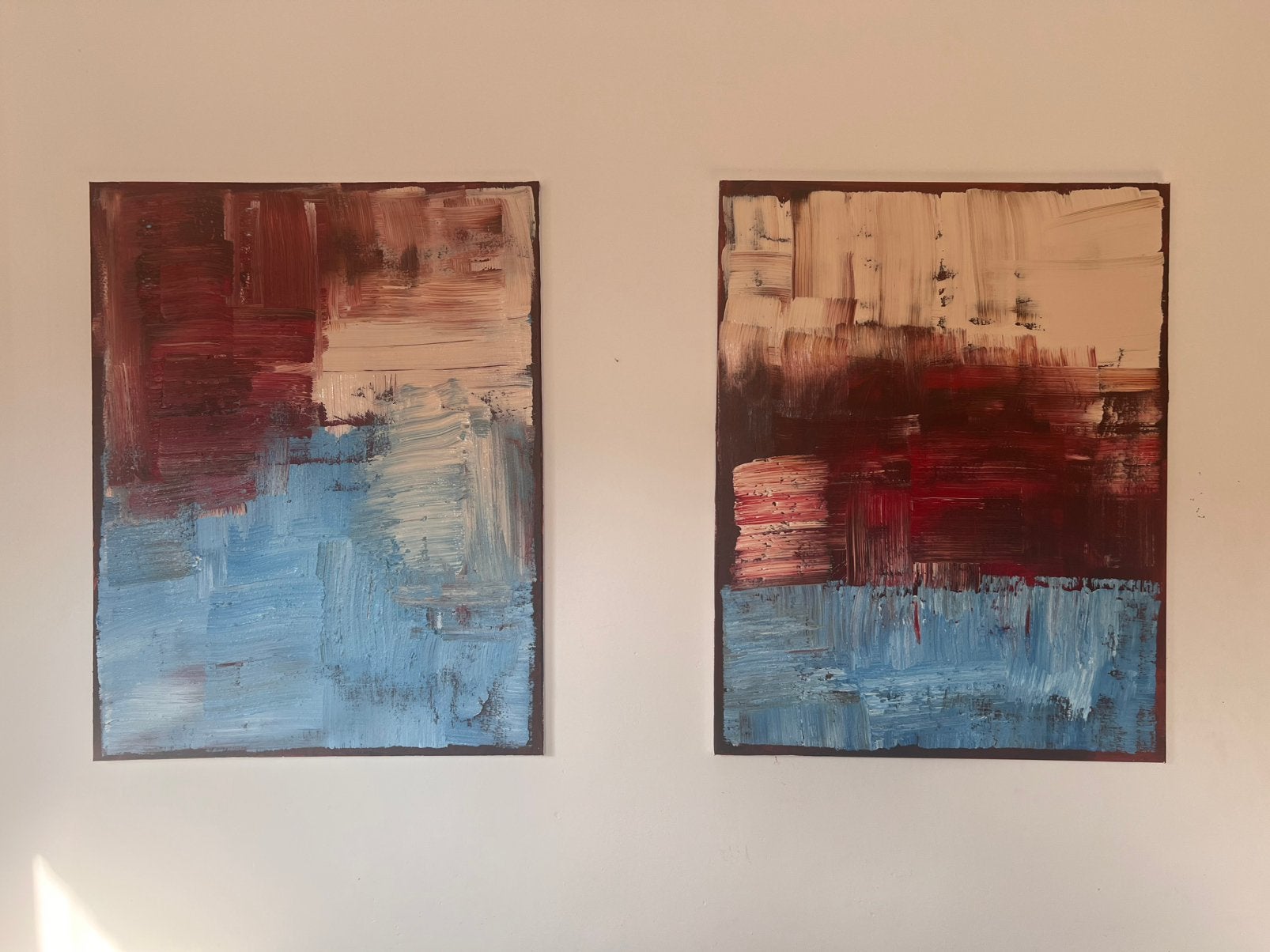 Abstract 2 luik schilderij 70x90, Ophalen of Verzenden