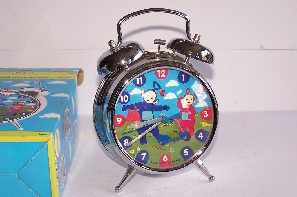Vintage (1996) mechanische originele BBC Teletubbies wekker., Ophalen of Verzenden