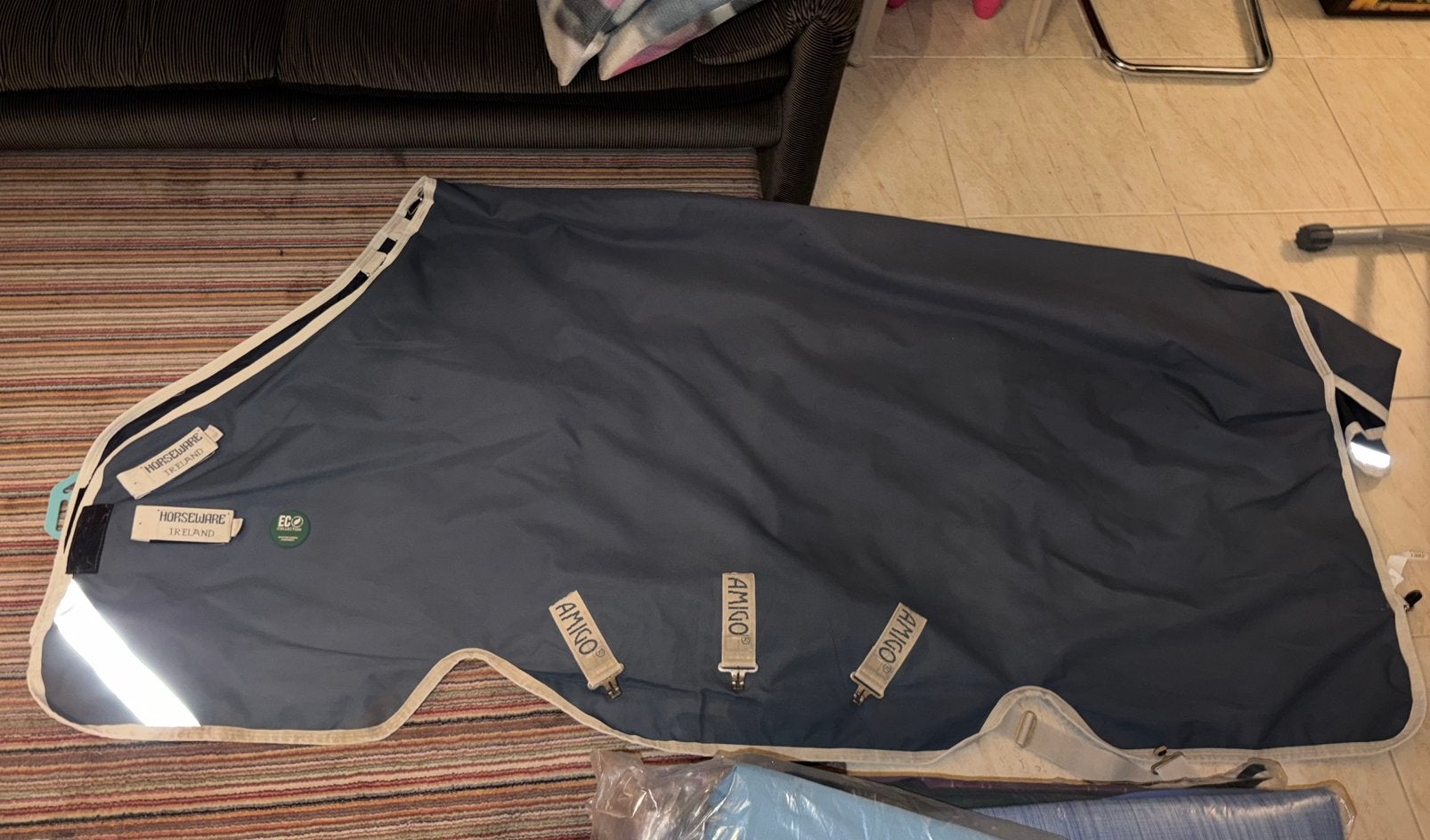 Amigo ameco turnout deken en hals 100 gram maat 215, Dieren en Toebehoren, 100 g, Ophalen of Verzenden, Zo goed als nieuw, Amigo