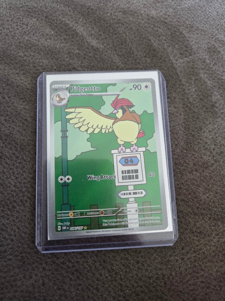 Pokemon kaart pidgeotto, Ophalen of Verzenden, Zo goed als nieuw, Losse kaart, Foil