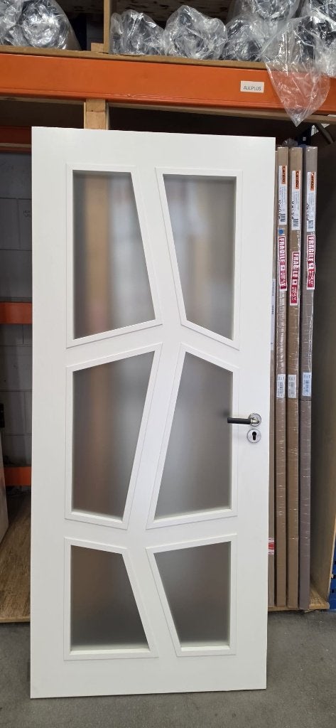 Svedex deur met mat glas 88 x 211.5 opdek links, 80 tot 100 cm, Binnendeur, Ophalen of Verzenden, Zo goed als nieuw
