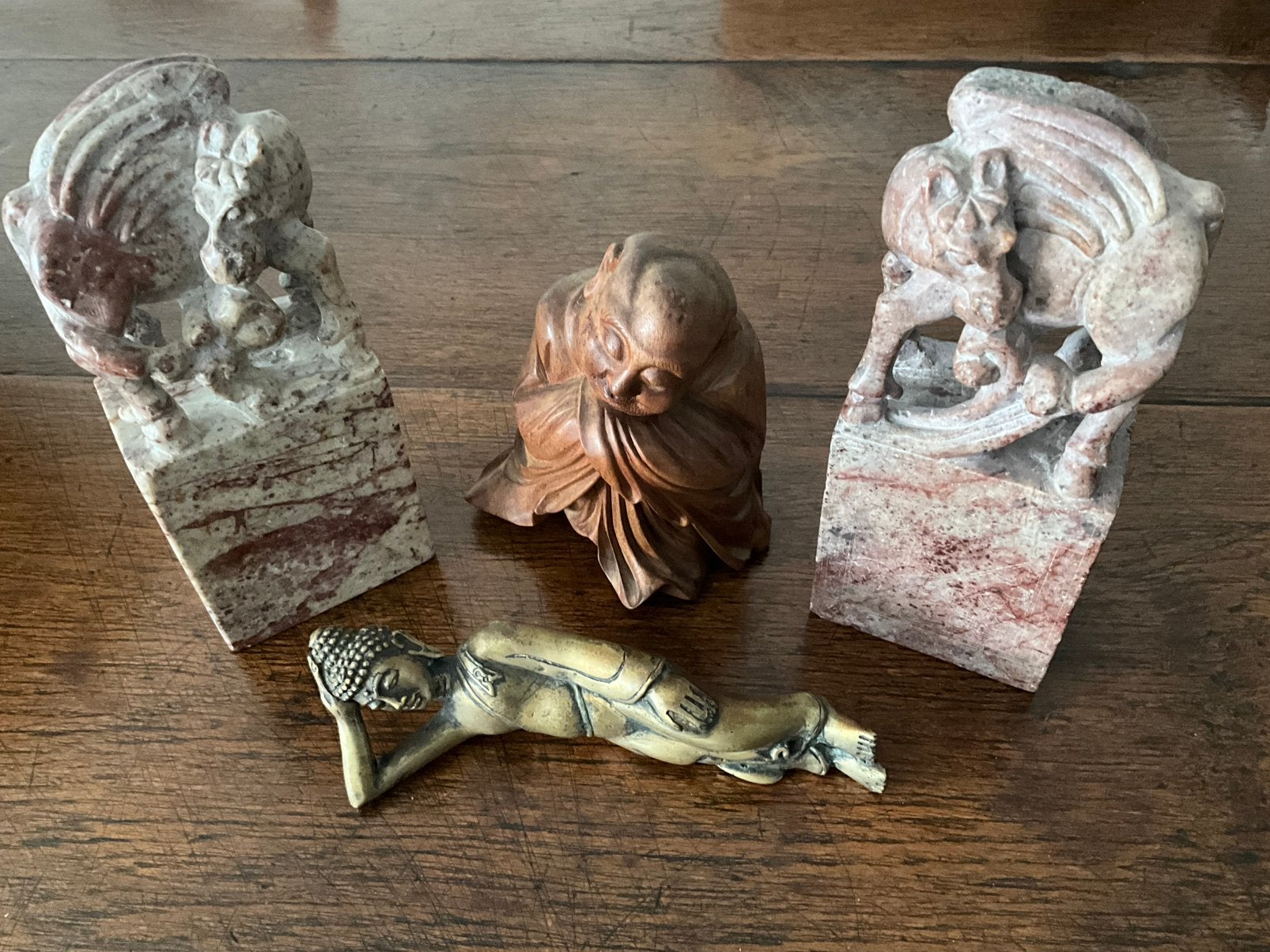 Chinese boedha’s stenen en liggend samen, Ophalen of Verzenden
