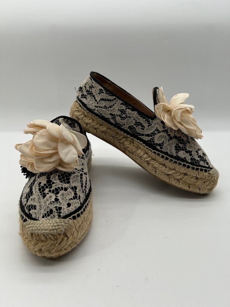 Twin-Set, maat 41 vrolijke zwart crème witte espadrilles, Verzenden, Zwart, Twin Set, Espadrilles of Moccasins
