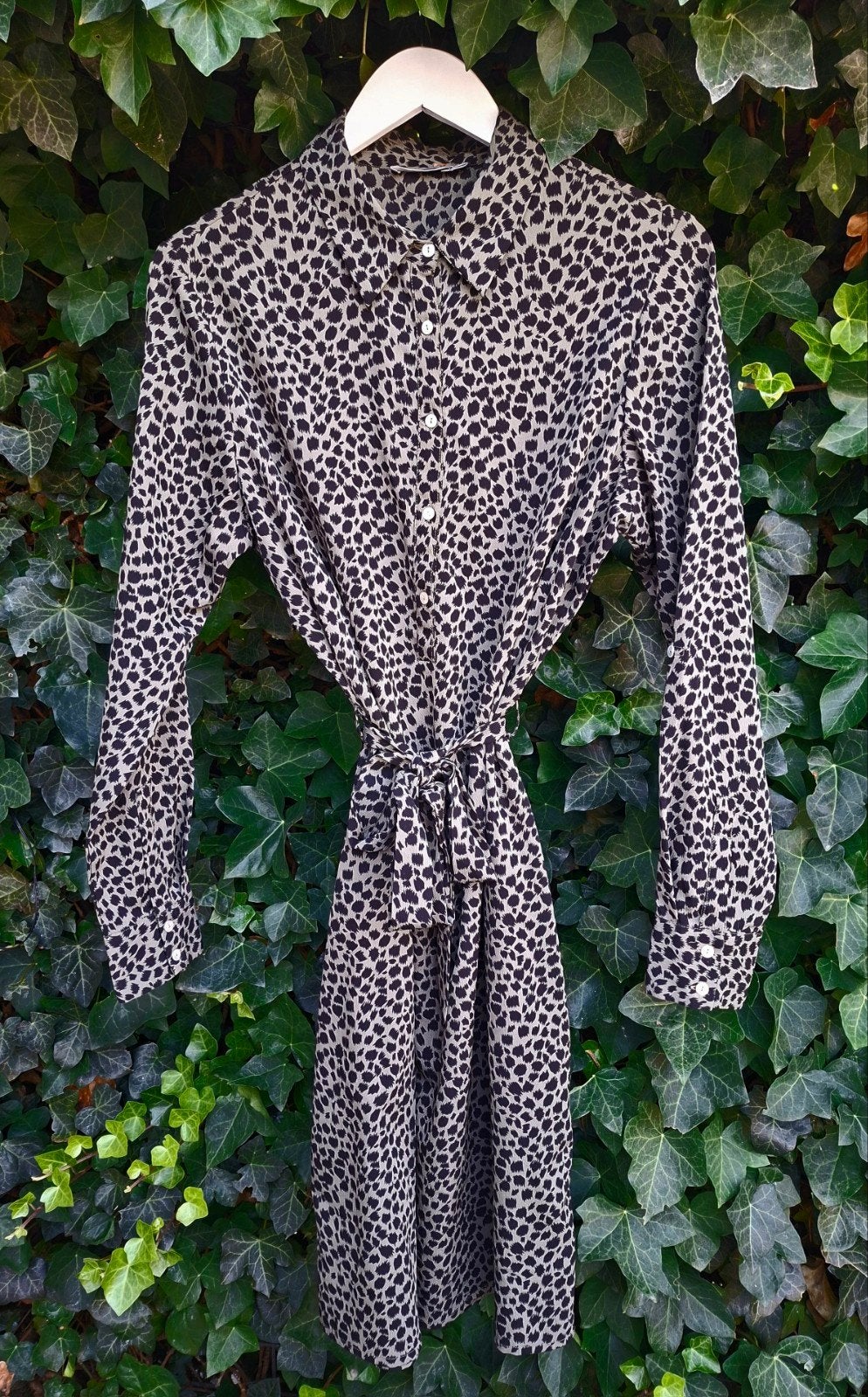 Geisha Midi jurk mt M | Groen/zwart | Print najaar | Casual, Maat 38/40 (M), Geisha, Ophalen of Verzenden, Zo goed als nieuw