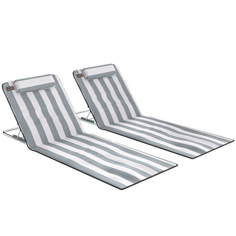 2x Strandstoel Opvouwbaar Ligstoel met Hoofdkussen NIEUW, Ophalen of Verzenden, Nieuw