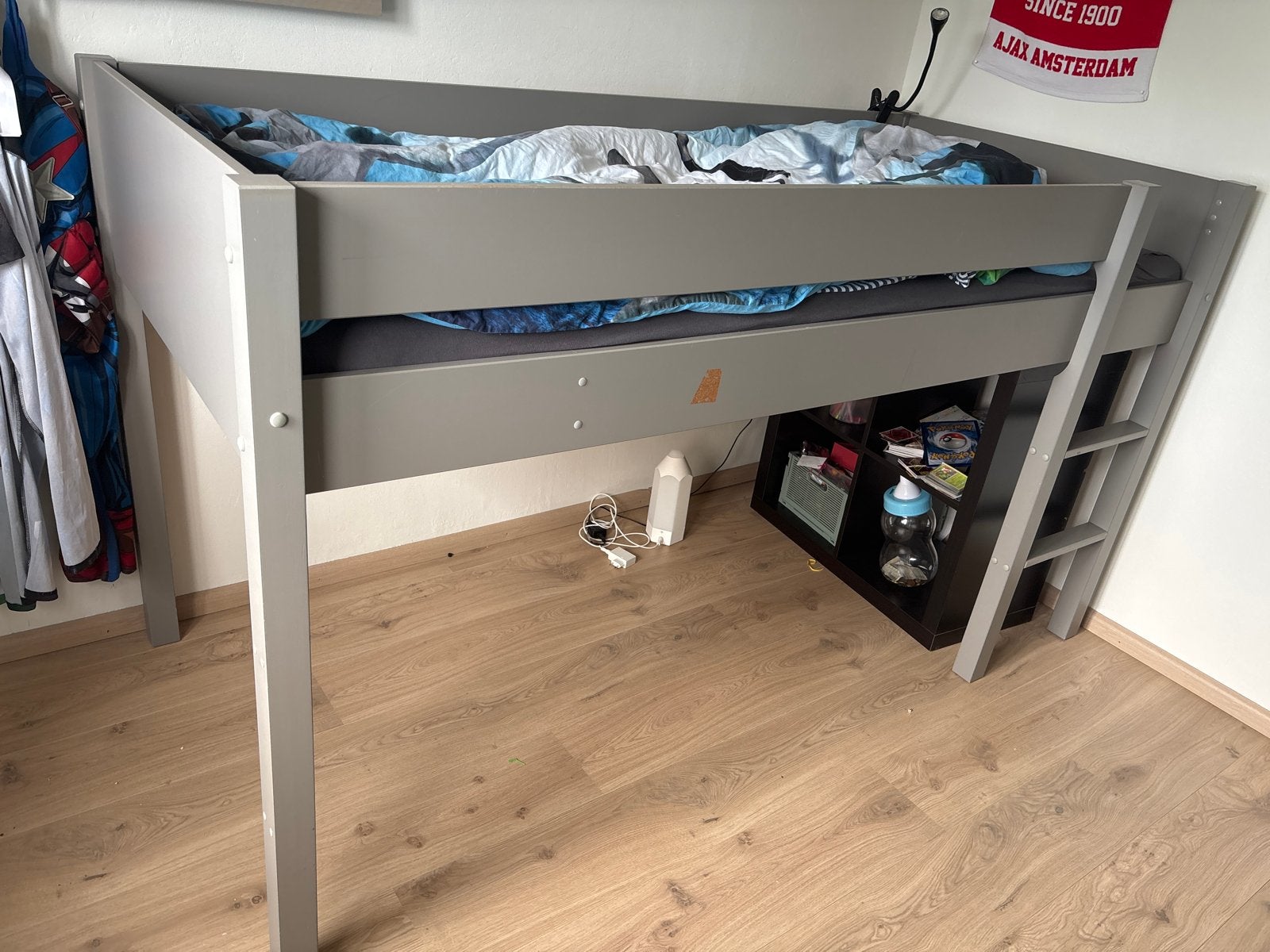 Halfhoogslaper 90x200 cm - Grijs, Huis en Inrichting, Ophalen, Gebruikt, 90 cm, Eenpersoons