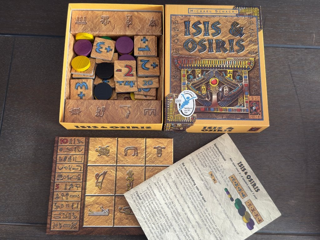 bordspel Isis & Osiris - 999 Games, Hobby en Vrije tijd, Gezelschapsspellen | Bordspellen, Ophalen of Verzenden, Zo goed als nieuw