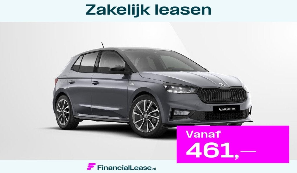 Skoda Fabia 1.0 TSI Monte Carlo, Auto's, Skoda, Bedrijf, Lease, Financial lease, Fabia, ABS, Achteruitrijcamera, Airbags, Airconditioning