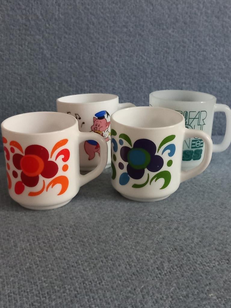 Vintage Arcopal Knorr Lotus Disney Mokken Jaren 70, Verzamelen, Ophalen of Verzenden, Huis en Inrichting