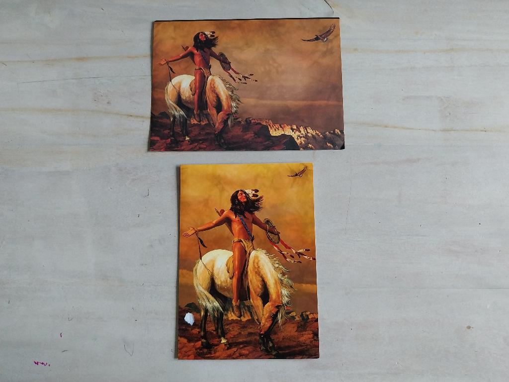 Mooie ansicht kaart met envelop indiaan op paard NIEUW, Ophalen of Verzenden, Voor 1920, Ongelopen, Overige thema's