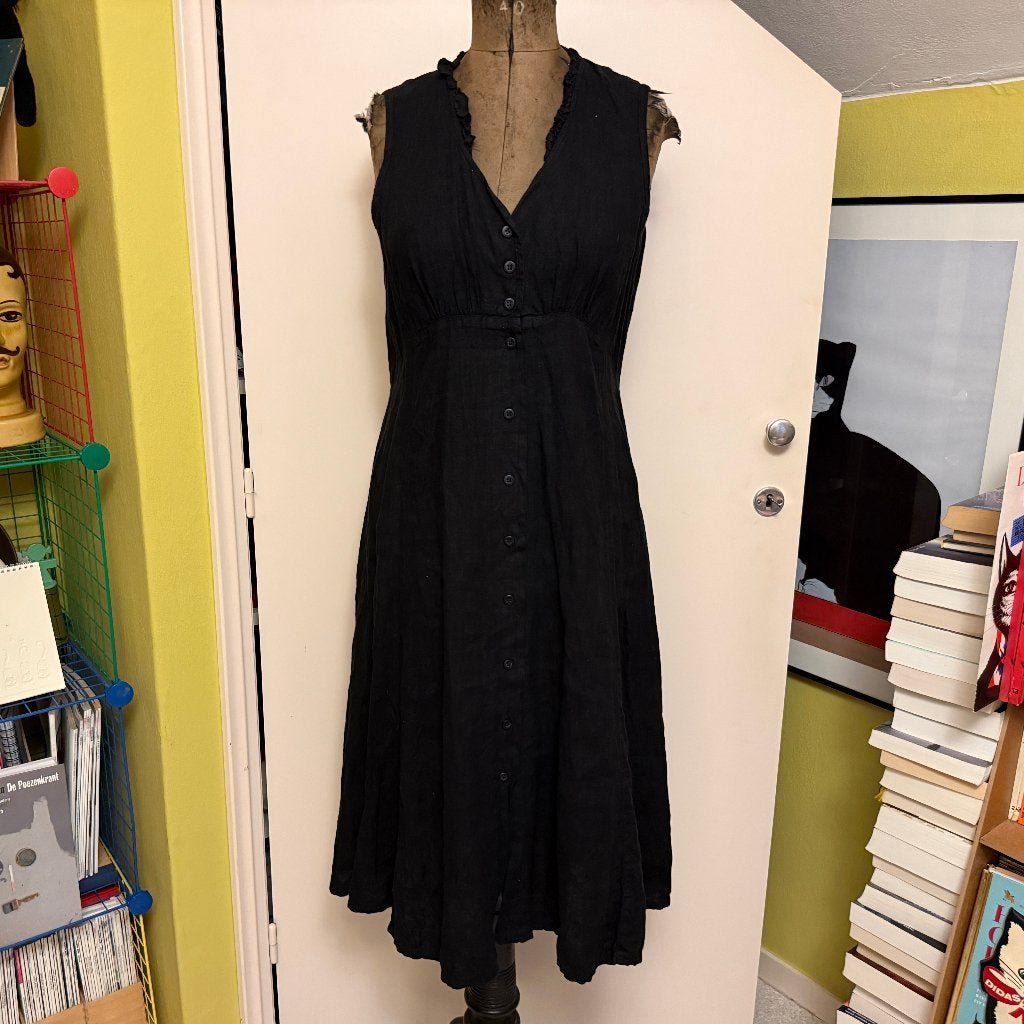Completo Lino by Arthurio linnen jurk Mt M=38-40, Kleding | Dames, Maat 38/40 (M), Verzenden, Zwart, Zo goed als nieuw