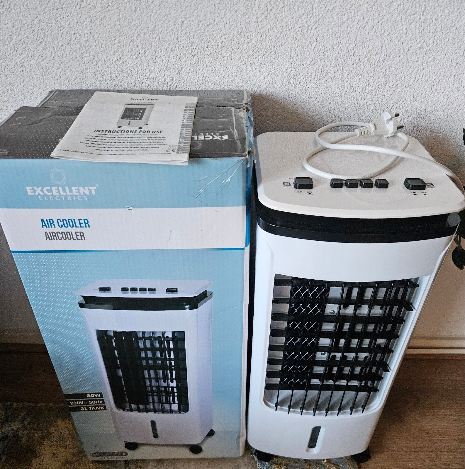 Ventilator en Air Cooler waterreservoir Laag Energieverbruik, Ophalen, Zo goed als nieuw, Torenventilator