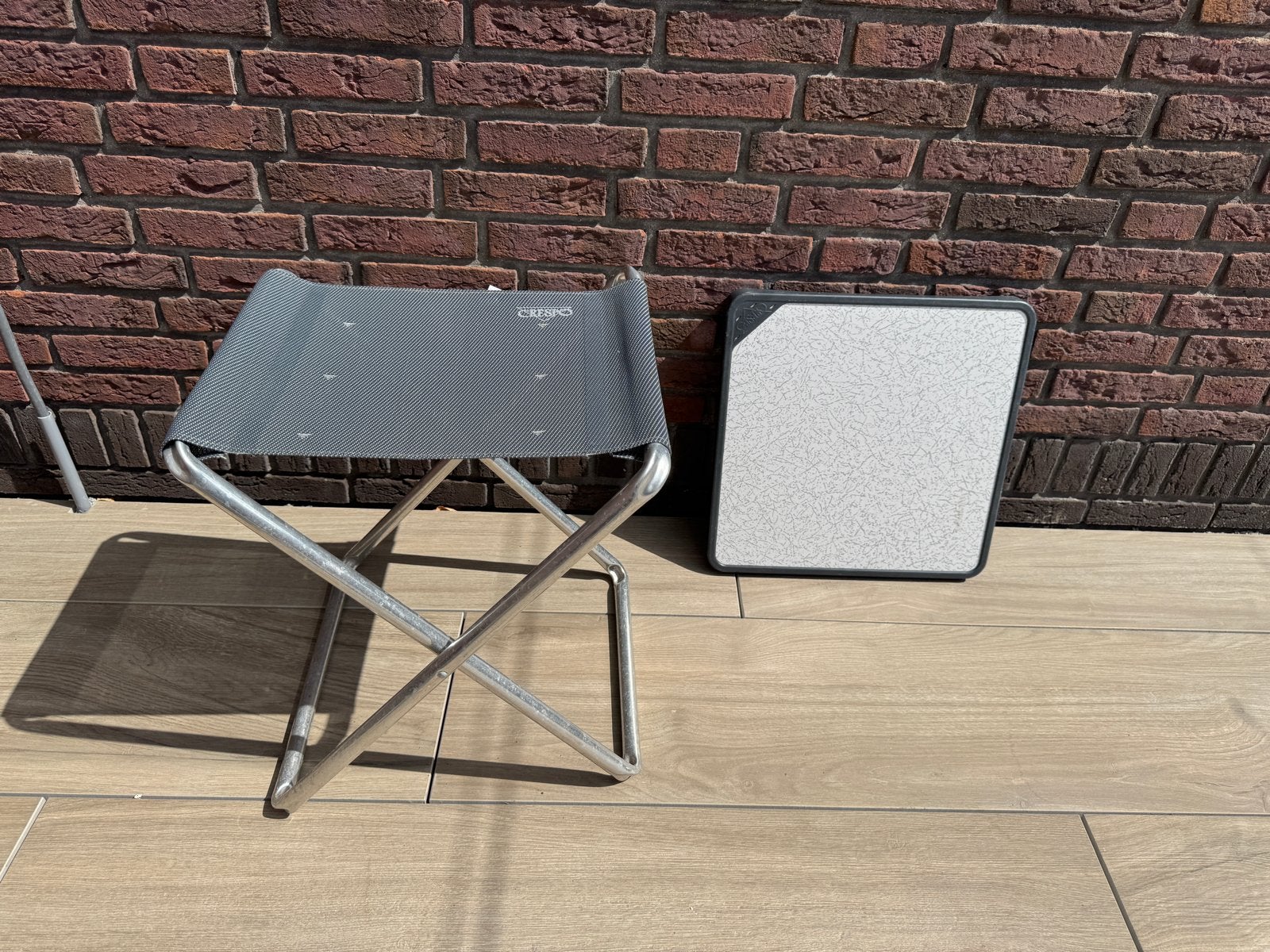 Crespo Camping Stoeltje Tafeltje Vis Krukje Aluminium, Ophalen, Gebruikt, Campingstoel