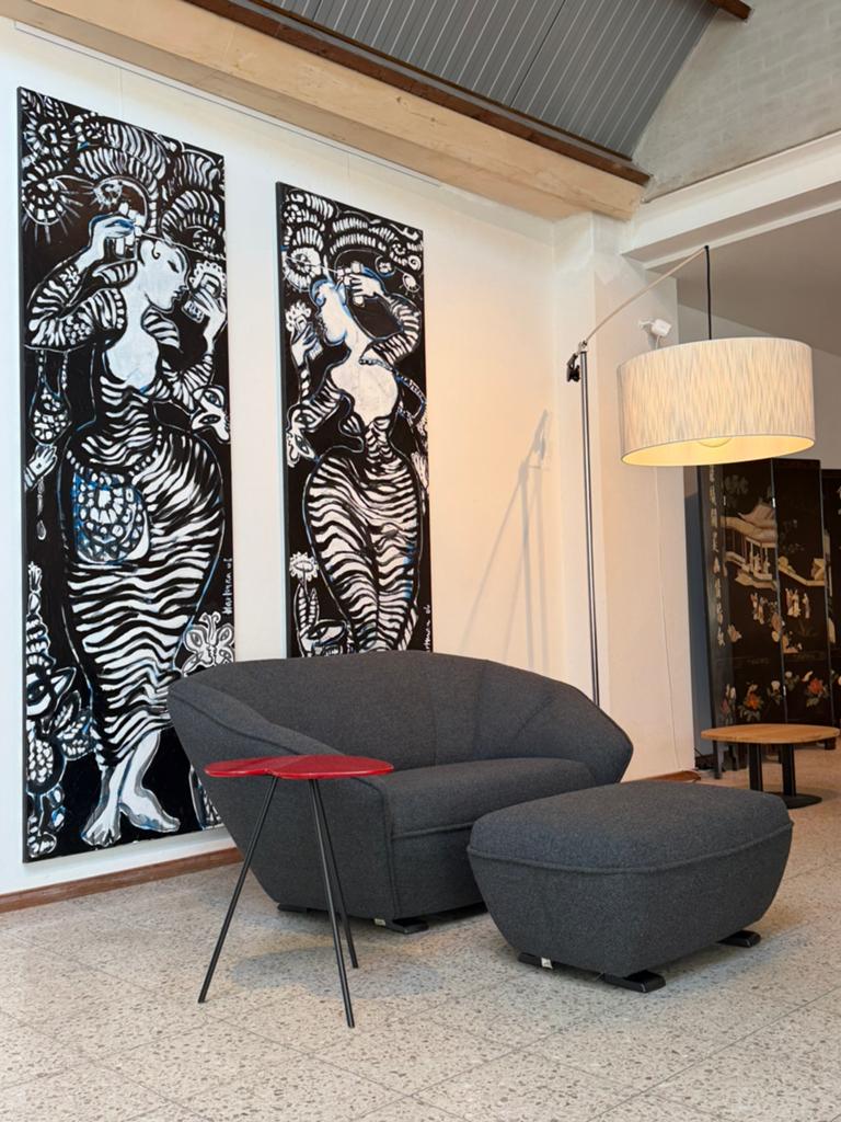 Pode (by Leolux) Colla love seat plus hocker, Ophalen, Nieuw, 75 tot 100 cm, Minder dan 150 cm