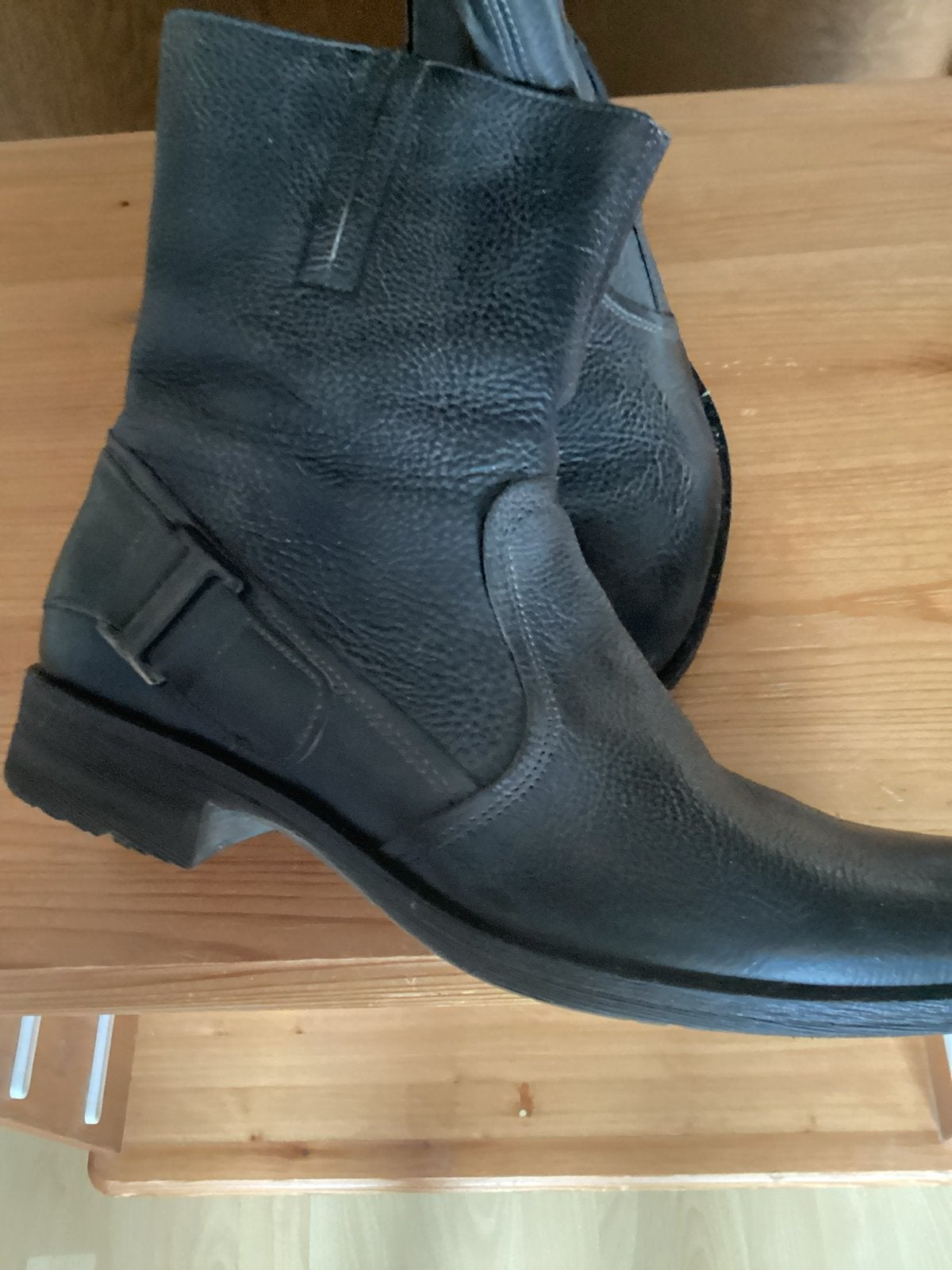 Zwarte leren laarsjes maat 40 - Zo goed als nieuw, Zwart, Boots, Ophalen of Verzenden, Zo goed als nieuw