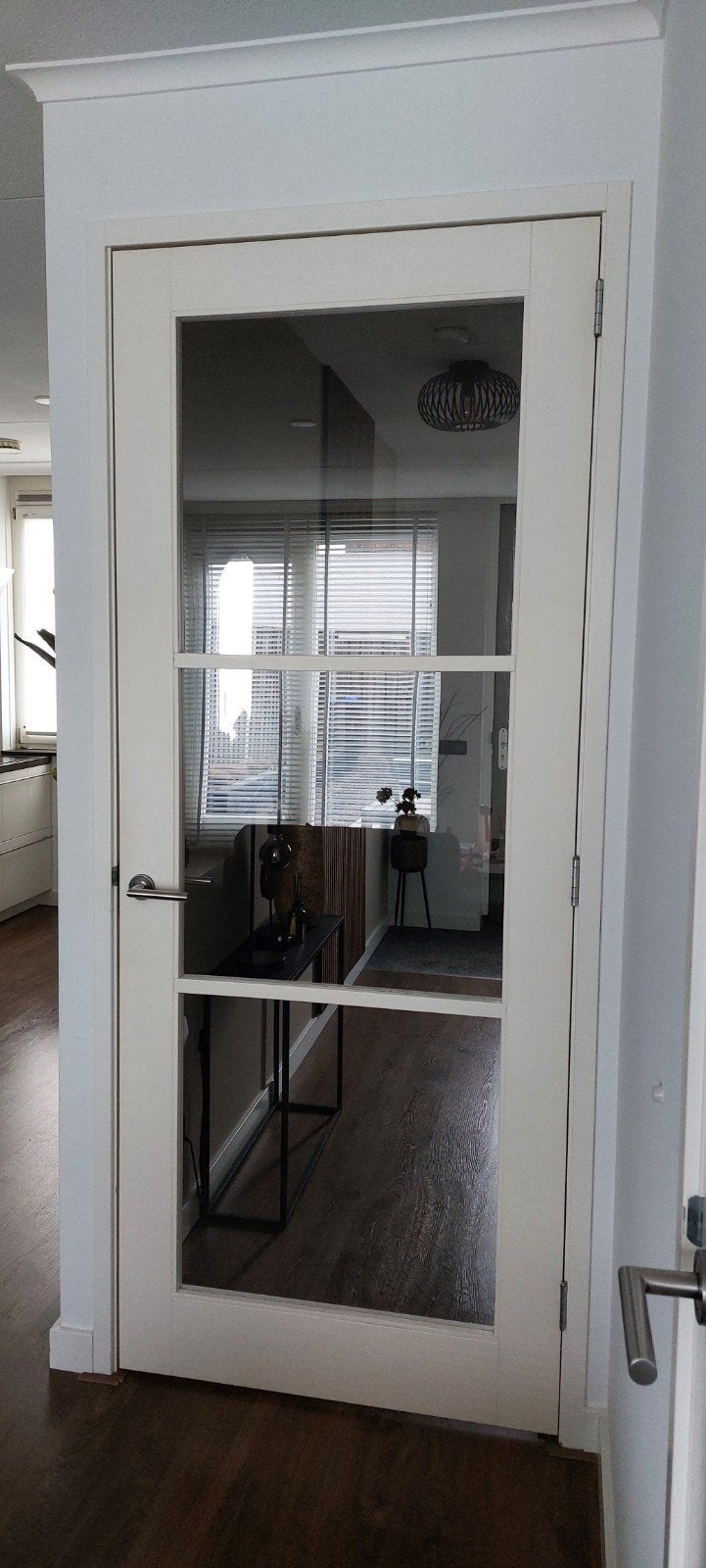 Deur met glas 231.5 x 93 cm, Ophalen, Gebruikt, 80 tot 100 cm, 215 cm of meer