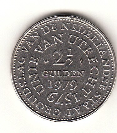 Unie van Utrecht, 2-1/2 gulden + Uniedaalder UNC 1579-1979, Postzegels en Munten, Munten | Nederland, Ophalen of Verzenden, Koningin Juliana