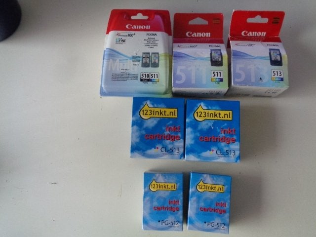 7 Canon cartridges : CL 510 / 511+511+513+2xCL513+2xPG512, Ophalen of Verzenden, Nieuw