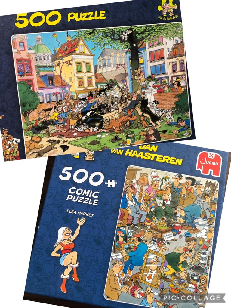 Twee puzzels van Jan van Haasteren, Ophalen of Verzenden, 500 t/m 1500 stukjes, Zo goed als nieuw