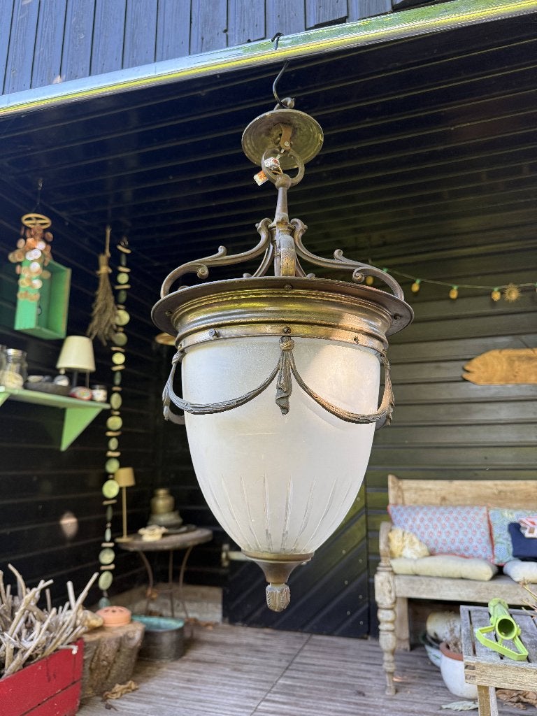 Foto 3 van hal lamp jugenstil / art nouveau (geheel origineel)