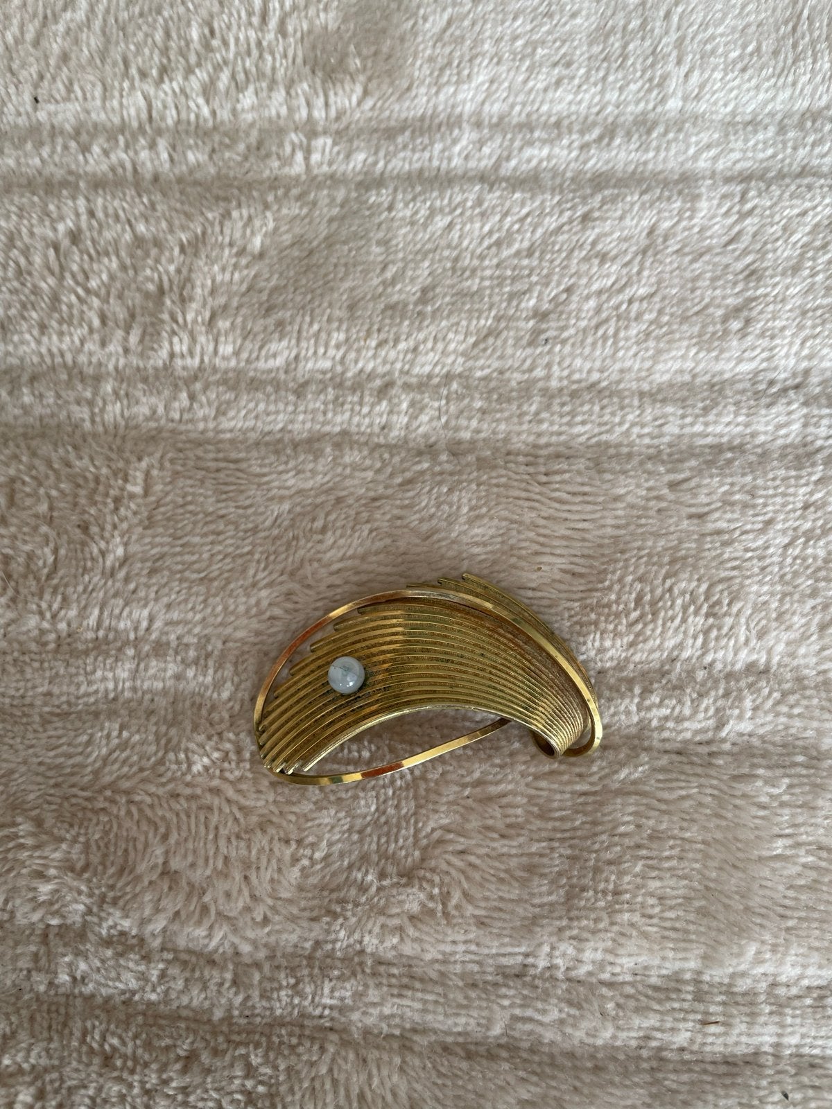 Vintage Gouden Broche met Steen - Elegant en Tijdloos, Sieraden, Tassen en Uiterlijk, Broches, Overige materialen, 4 tot 7 cm