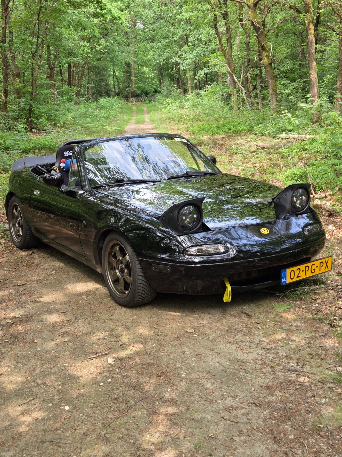 Mazda MX-5 1.6 I 1996 Zwart, Auto's, Euro 2, 40 €/maand, Zwart, 4 cilinders