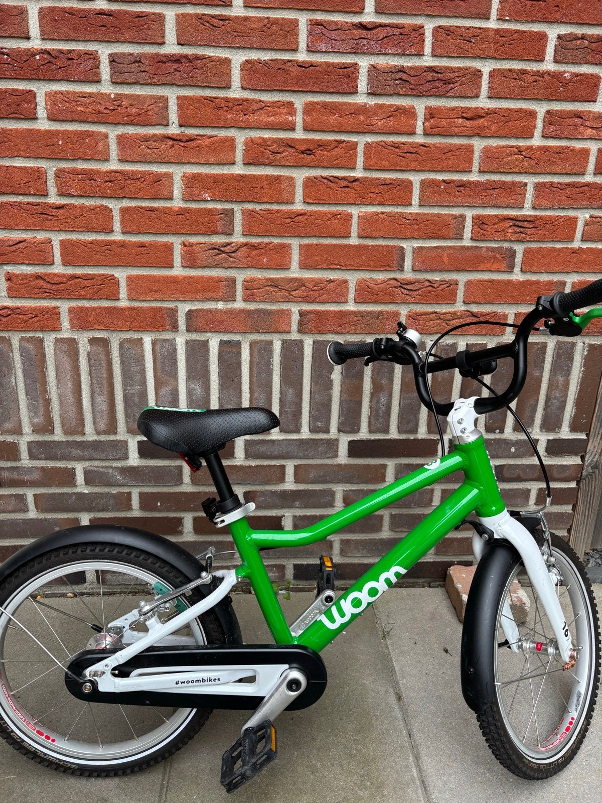 Woom 3 kinderfiets - Groen - 16 inch, Fietsen en Brommers, Ophalen, Gebruikt, Velgrem, 16 tot 20 inch