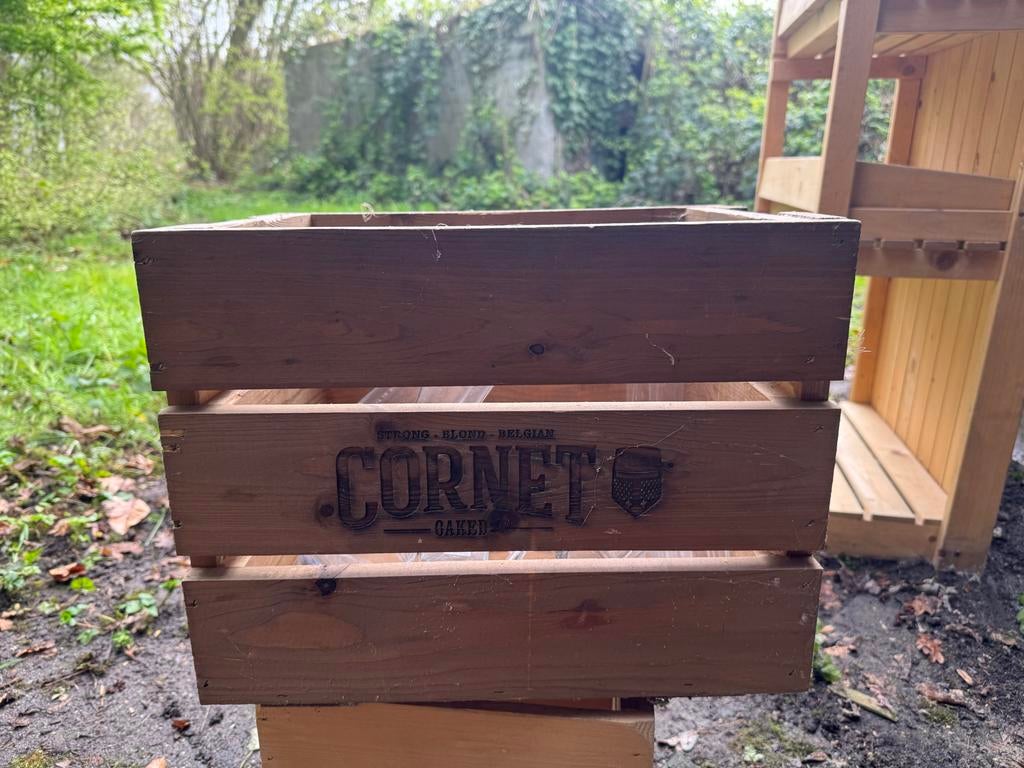 Houten bierkistje Cornet bier, Verzamelen, Ophalen of Verzenden, Gebruikt, Overige typen, Overige merken