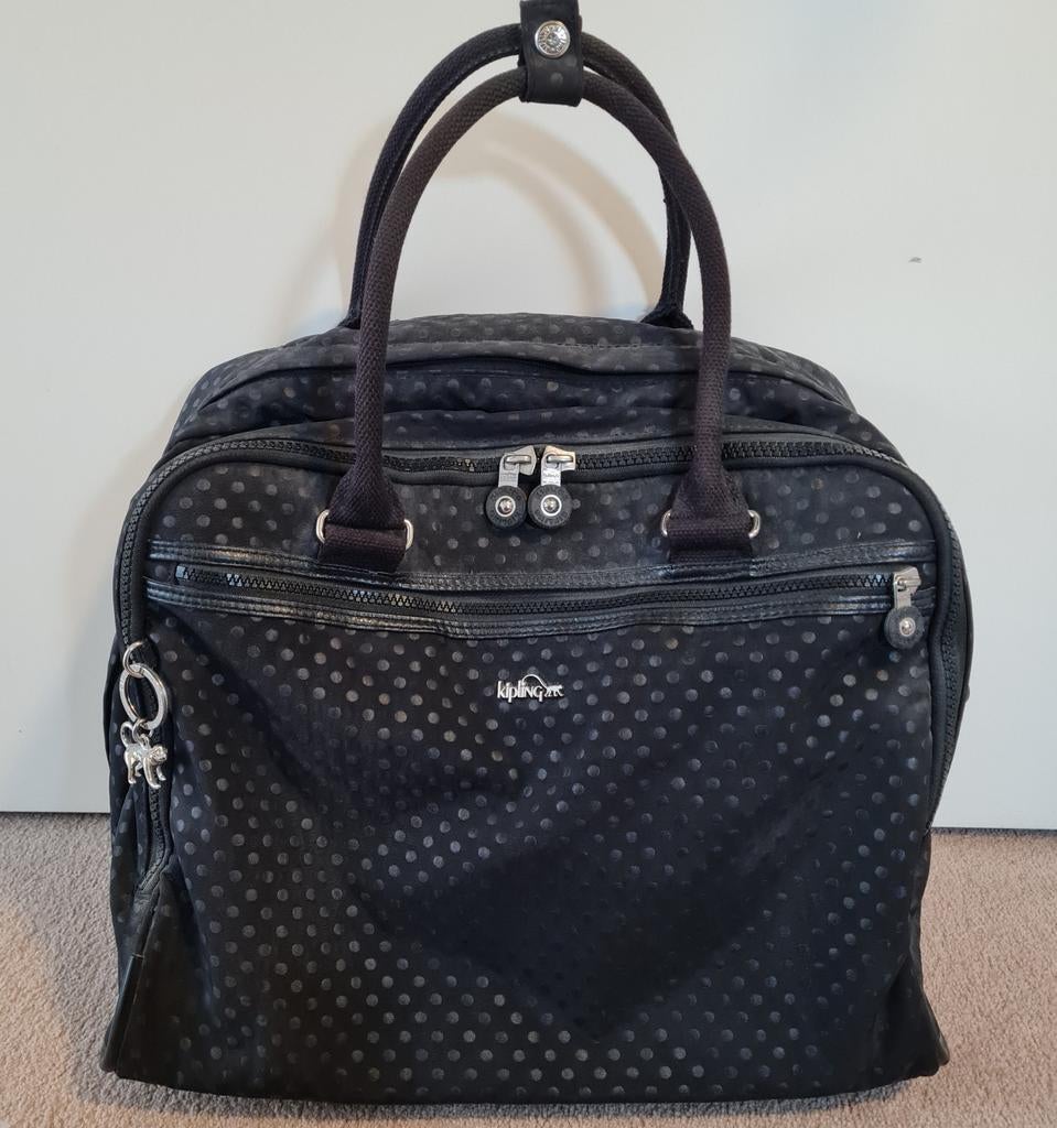Kipling Reistas met Laptopvak en Wieltjes - Zwart, Ophalen, 40 tot 60 cm, Wieltjes, Gebruikt