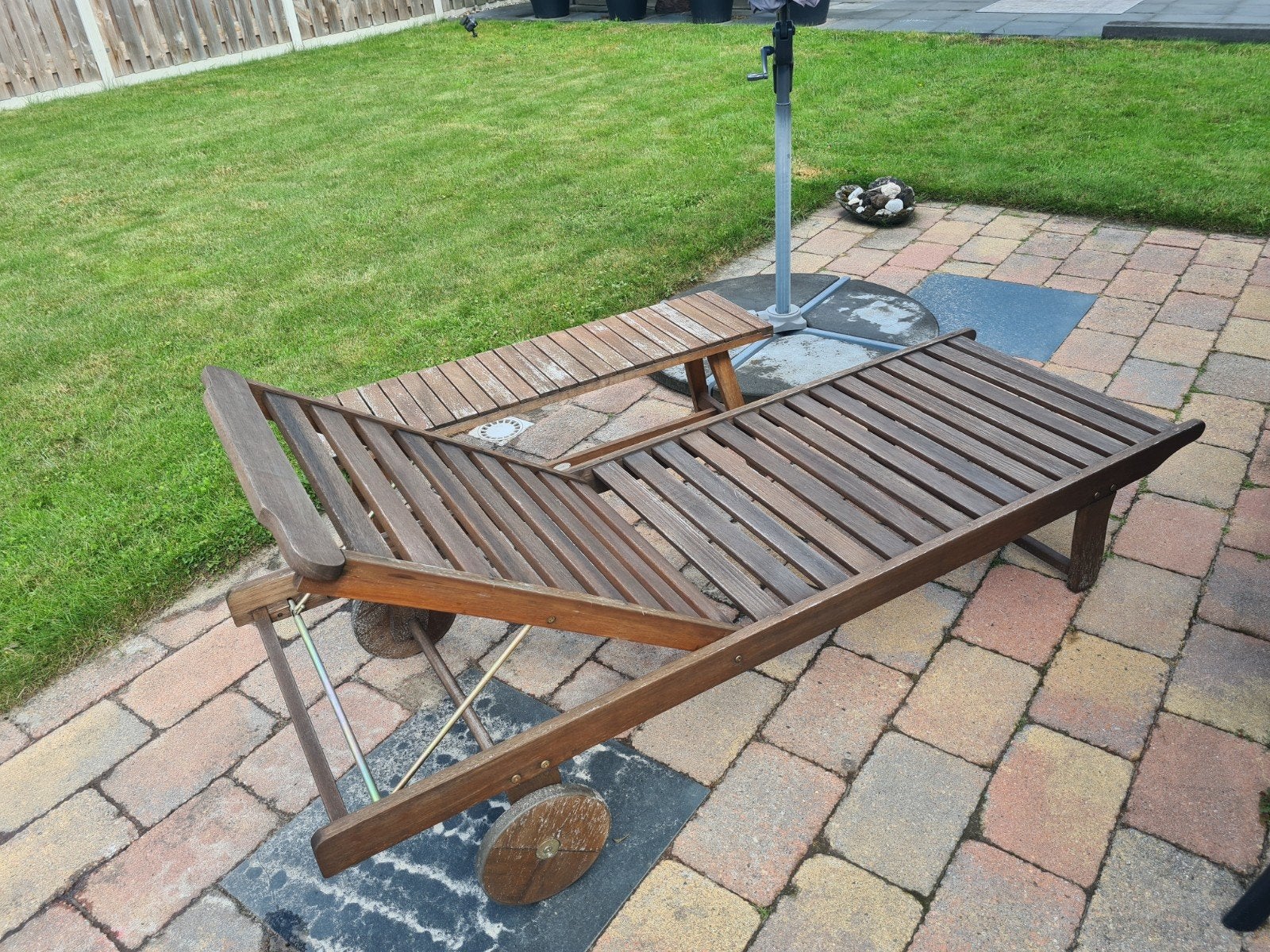 Houten ligstoel - Opknapper, Tuin en Terras, Ligbedden, Ophalen, Gebruikt, Hout, Verstelbaar