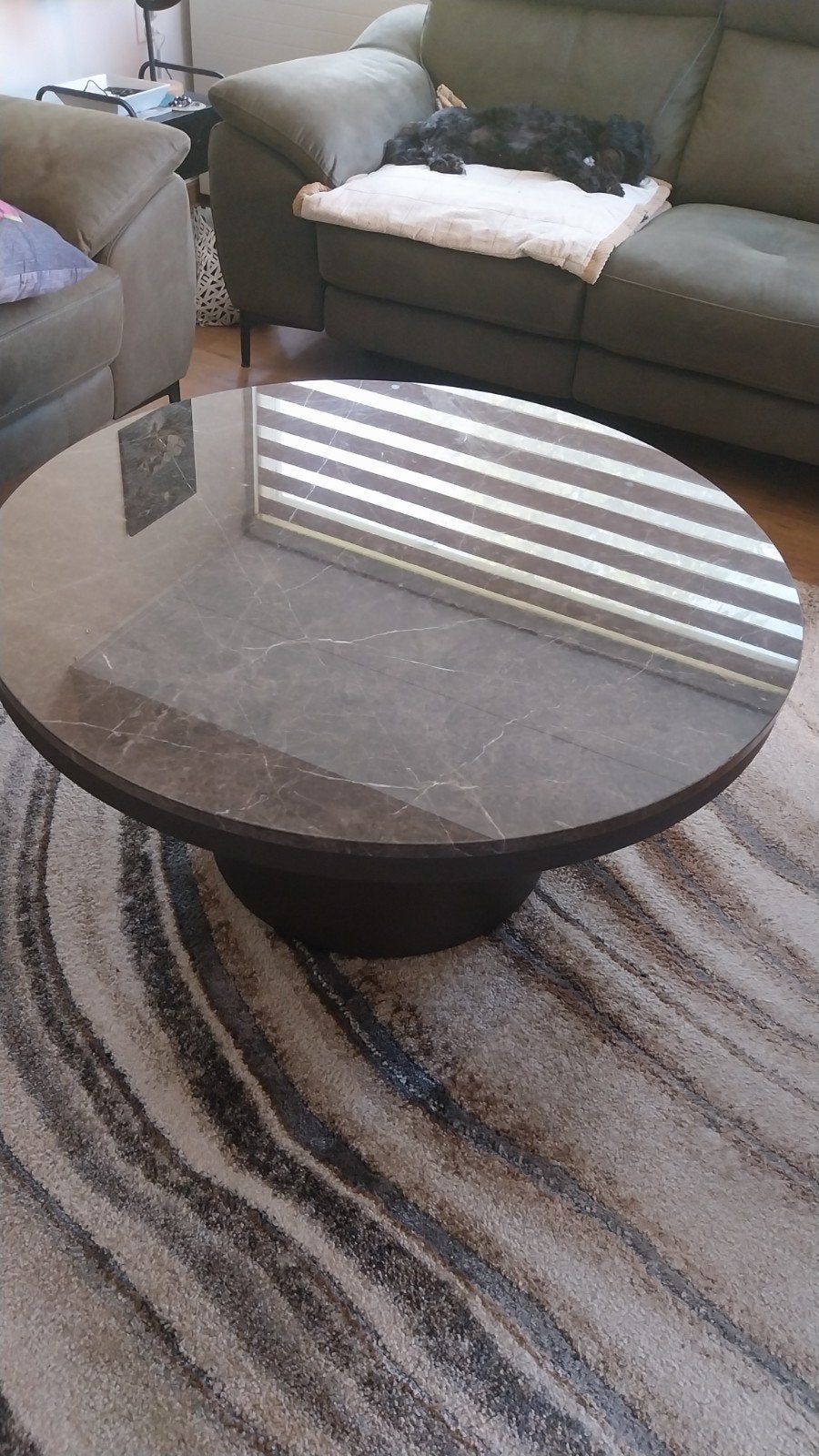 Salontafel marmer, Ophalen, 50 tot 100 cm, Rond, 50 tot 100 cm