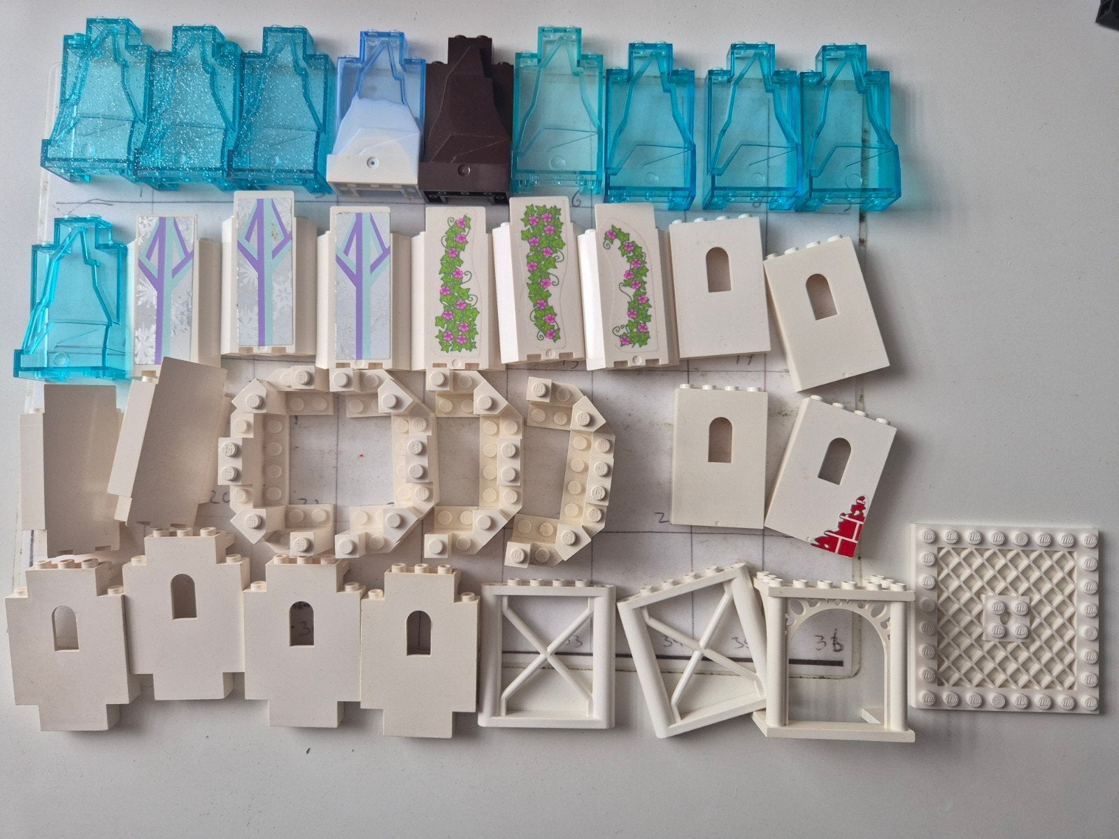 lego wit paneel city muur vintage piraat rots onderdelen, Ophalen of Verzenden