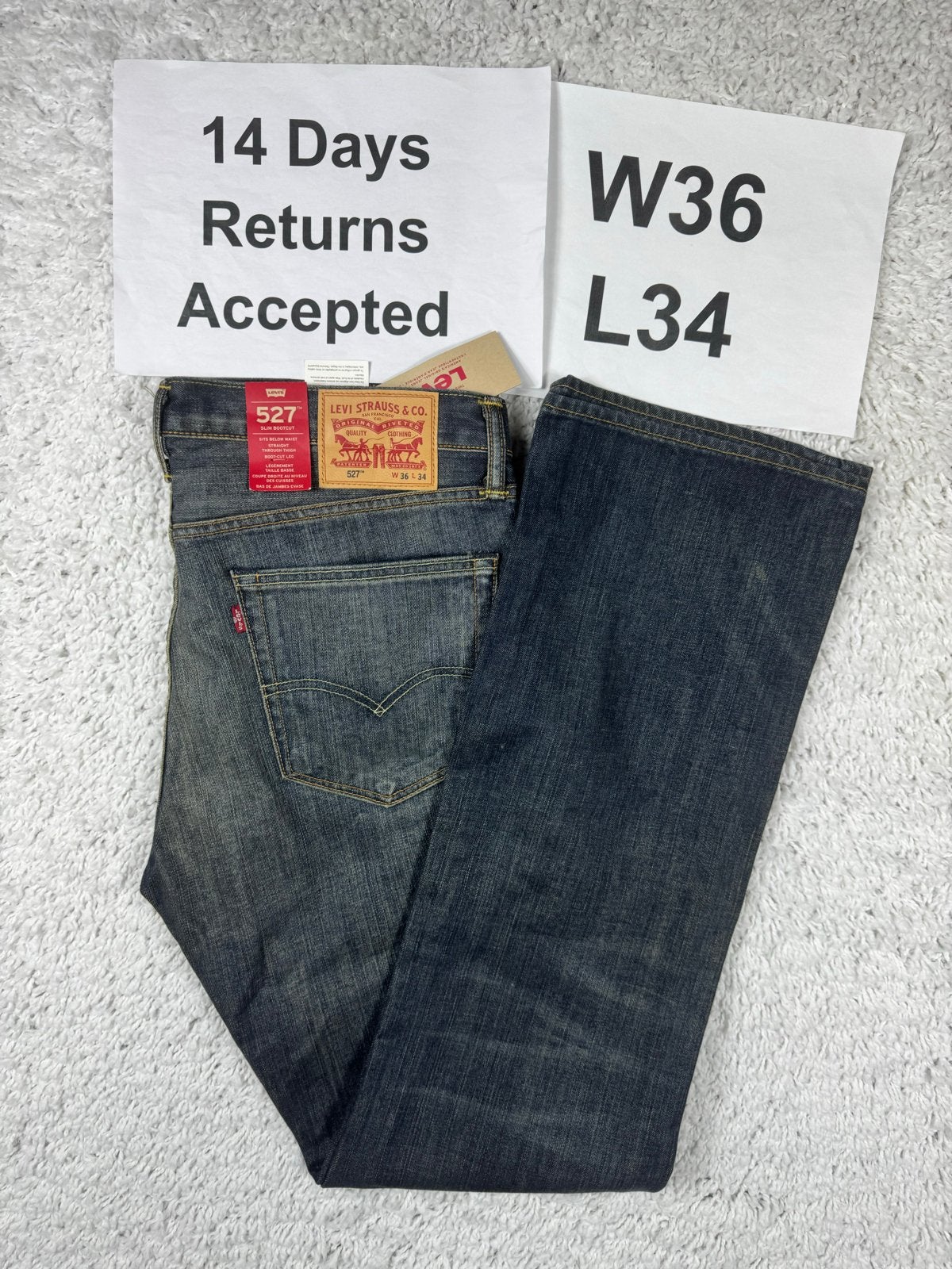 Levi's 527 Slim Bootcut Jeans - Blauw - W36 L34 2838, W36 - W38 (confectie 52/54), G, Nieuw, H