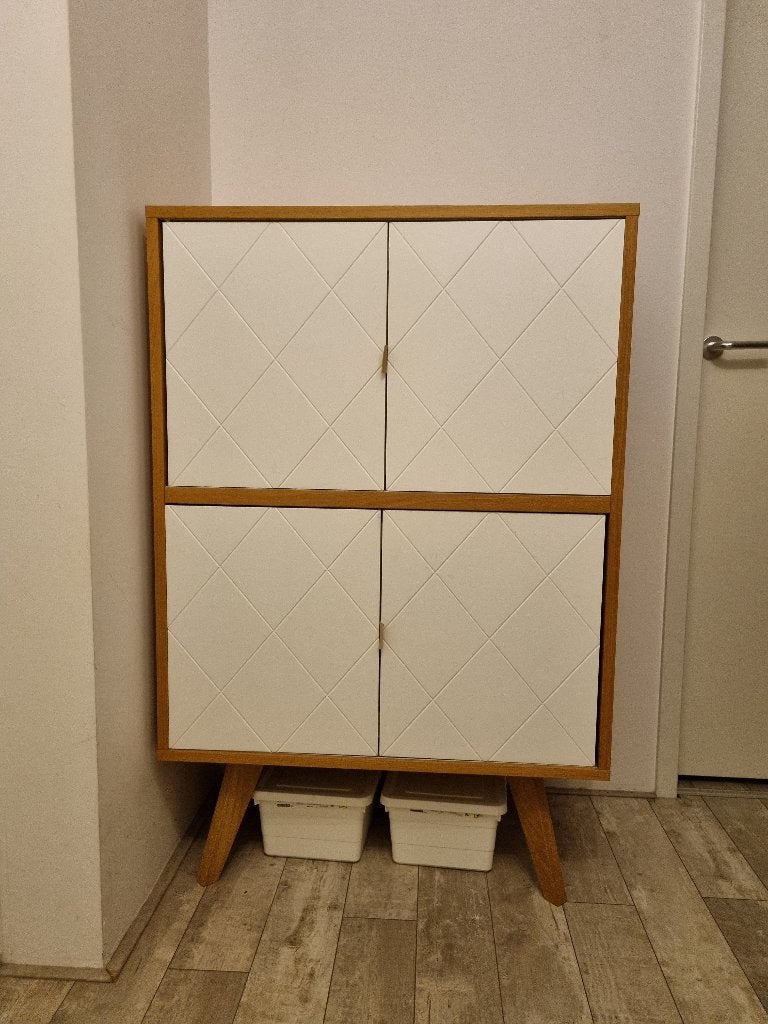 TEMAHOME Brigitte design kast / dressoir – eiken & wit, Ophalen, Met deur(en), 50 tot 100 cm, Zo goed als nieuw