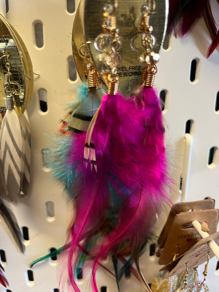 Kleurrijke Oorbellen met Veren - Diverse Stijlen, Overige materialen, Hangers, Overige kleuren, Nieuw