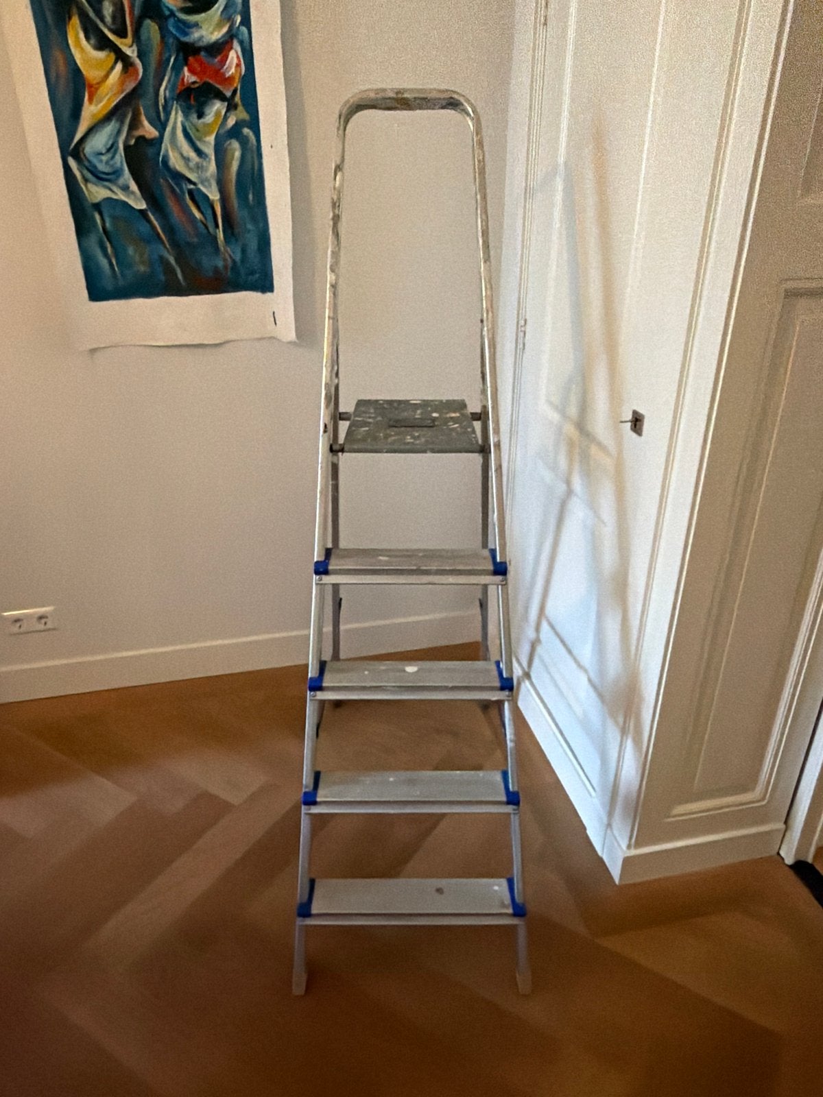 Aluminium huishoudtrap met 5 treden - Max 150 KG, Ophalen, Gebruikt, Trap, Opvouwbaar of Inschuifbaar