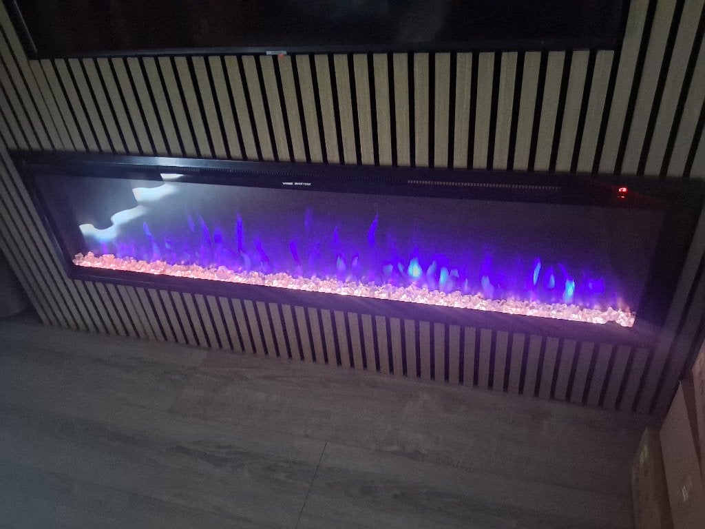 Sfeerhaard met verwarming, Ophalen, Zo goed als nieuw, Inbouwhaard, Elektrische haard