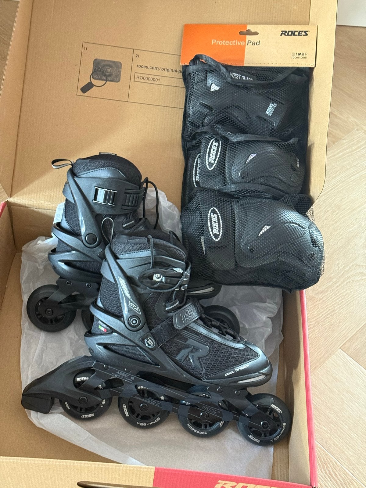 Roces Vita Tif Black Charcoal inline skates maat 40, Ophalen, Zo goed als nieuw, Roces